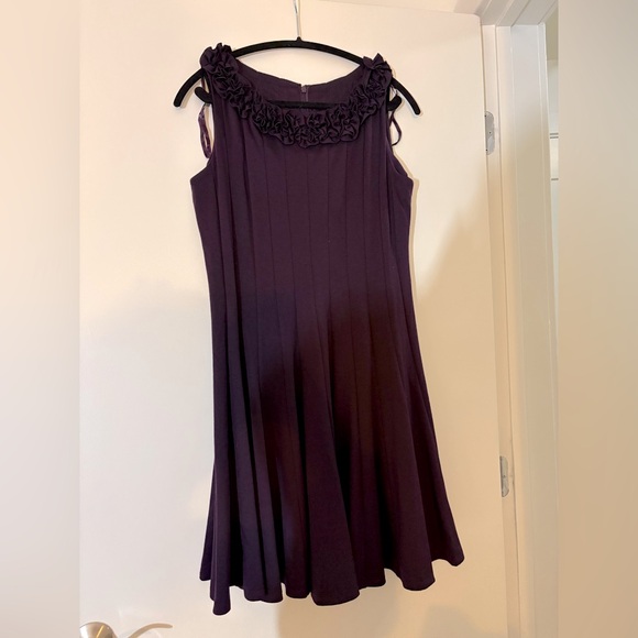 Jessica Howard Dresses & Skirts - Jessica Howard. Deep purple pleated mid length sleeveless dress. size 14 petite